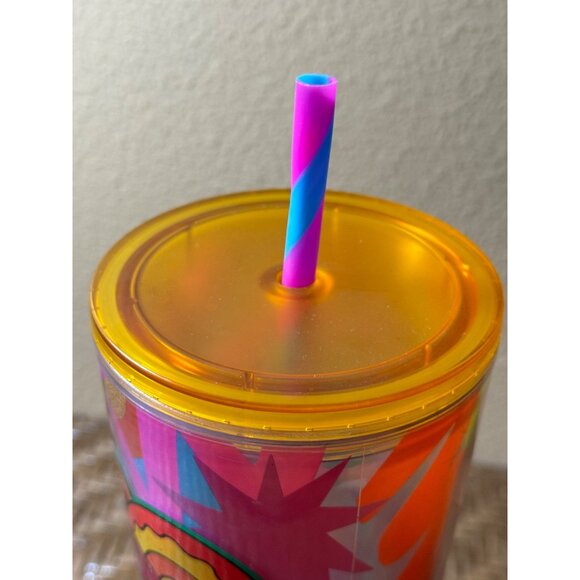 Starbucks Venti Tim Singleton Tumbler With Orange Lid And Straw 24 OZ - Picture 7 of 9